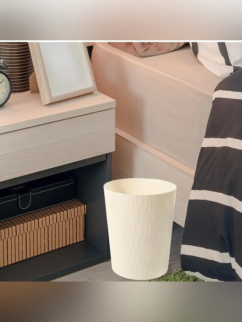 Small Bathroom Trash Can,3 Pack, Beige